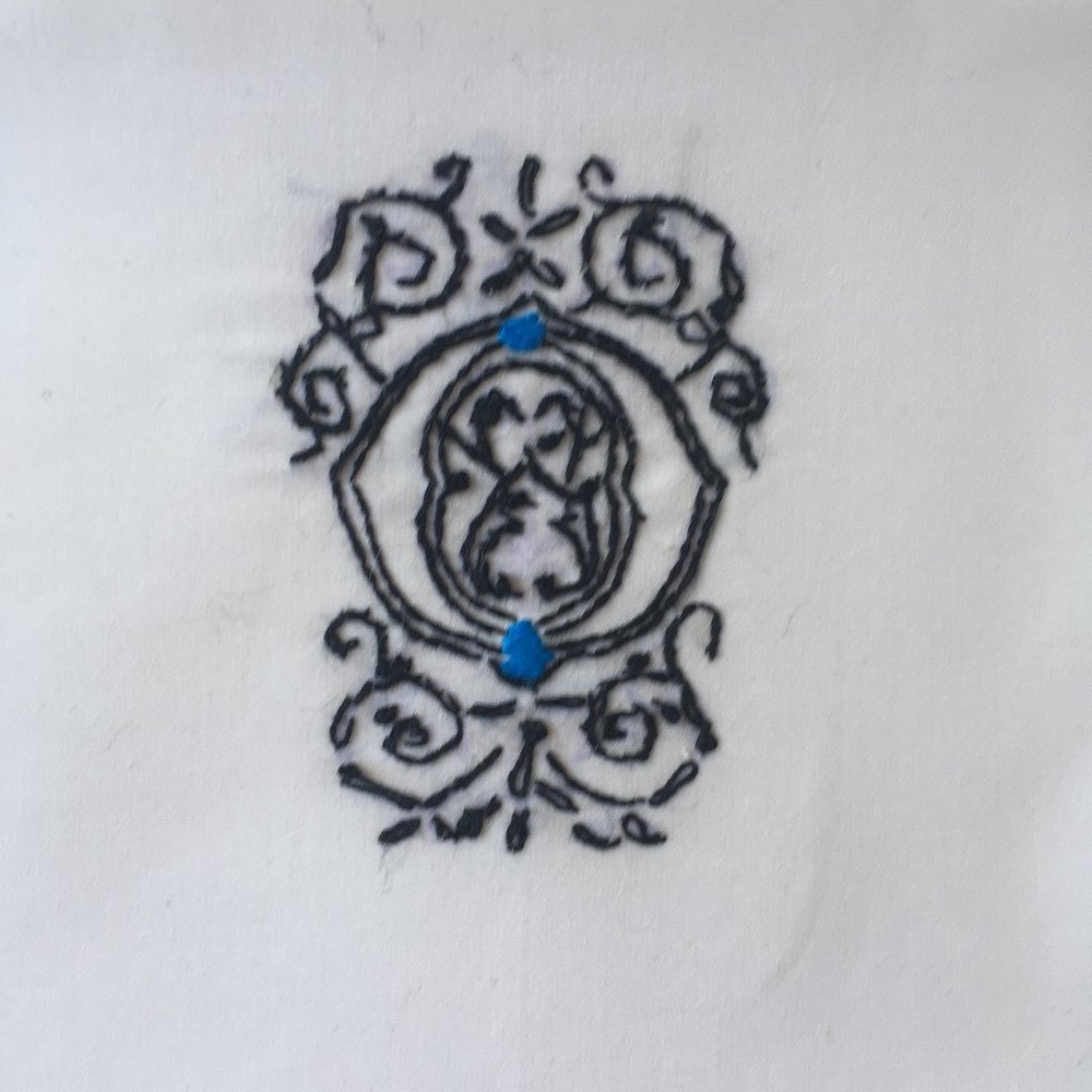 Embroidered Monogram Letter “O”